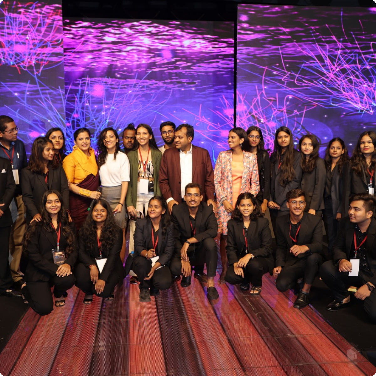 IDT students at an in-house event
